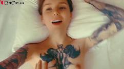 Tattooed girl sensual sucking dick and missionary fucking
